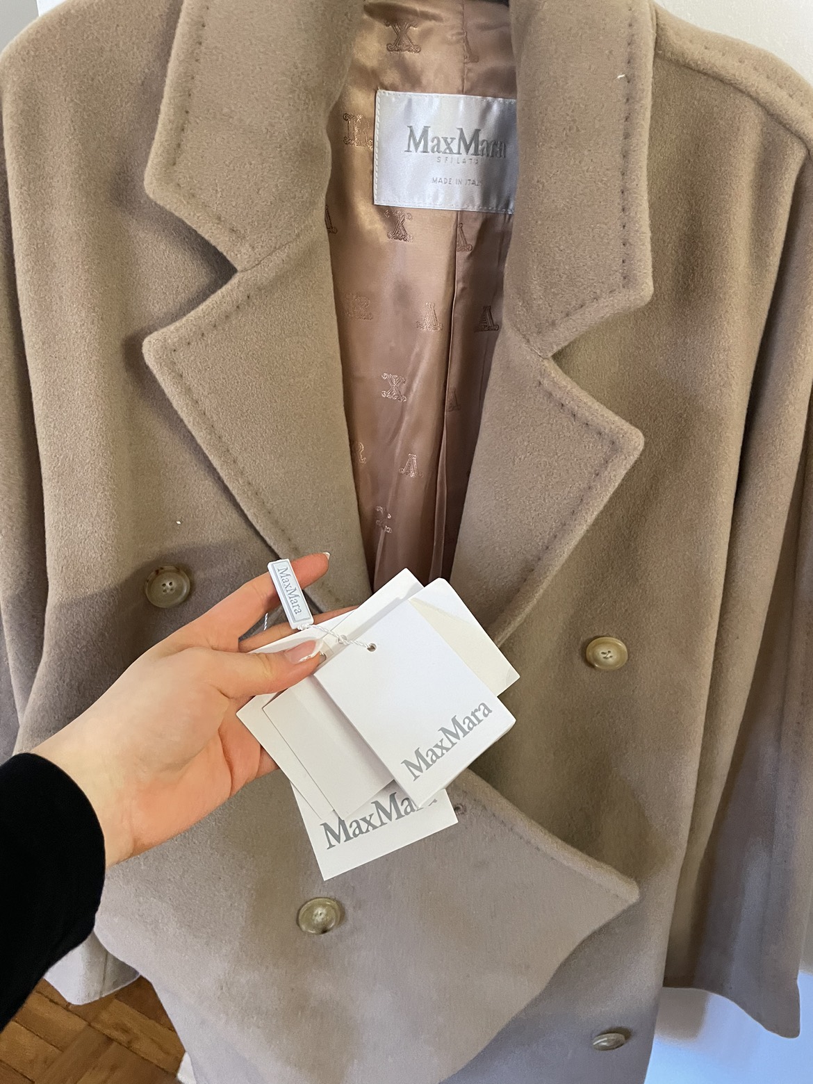 Max mara brown tan teddy wool coat - photo 3