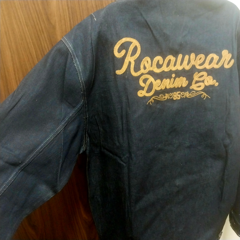 Mens's Vintage Rocawear Dark Navy Blue Denim Jeans Jacket image indicator(4)