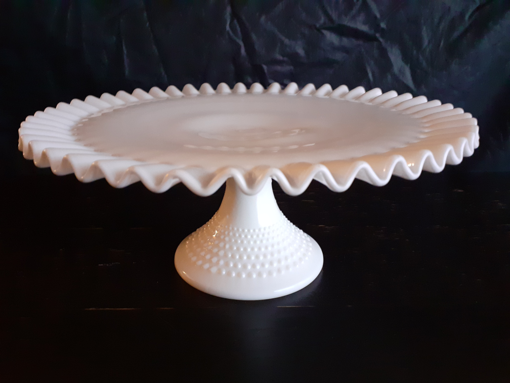 Vintage Fenton Milk Glass Cake Stand thumbnail