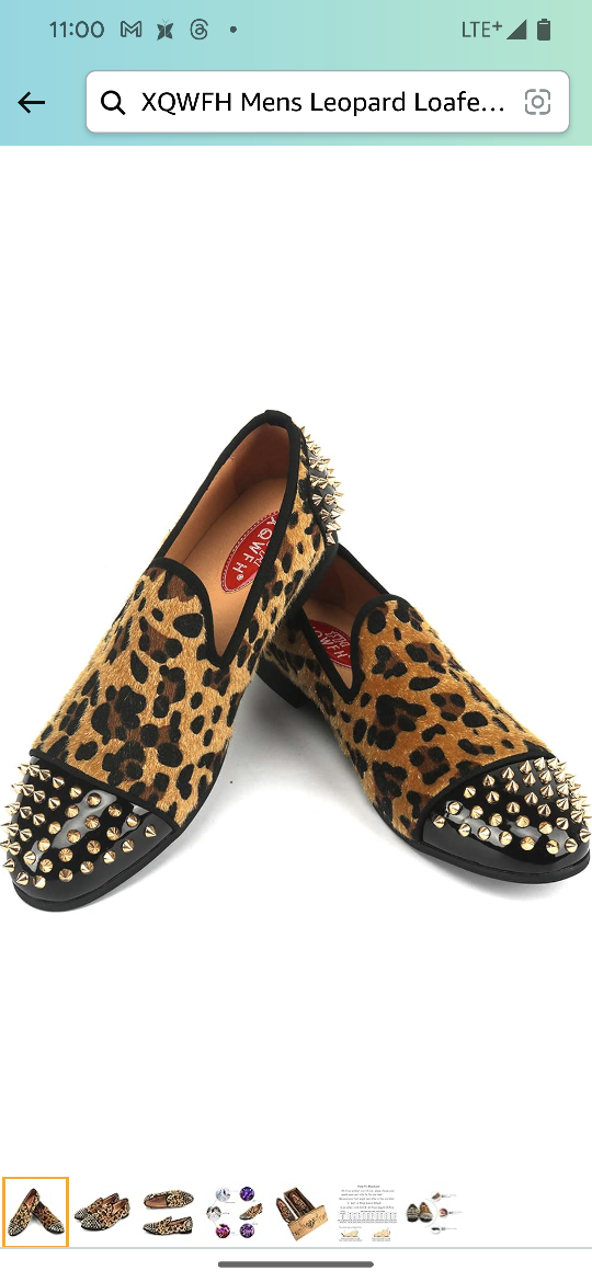 XQWFH Mens Leopard Loafers, new thumbnail