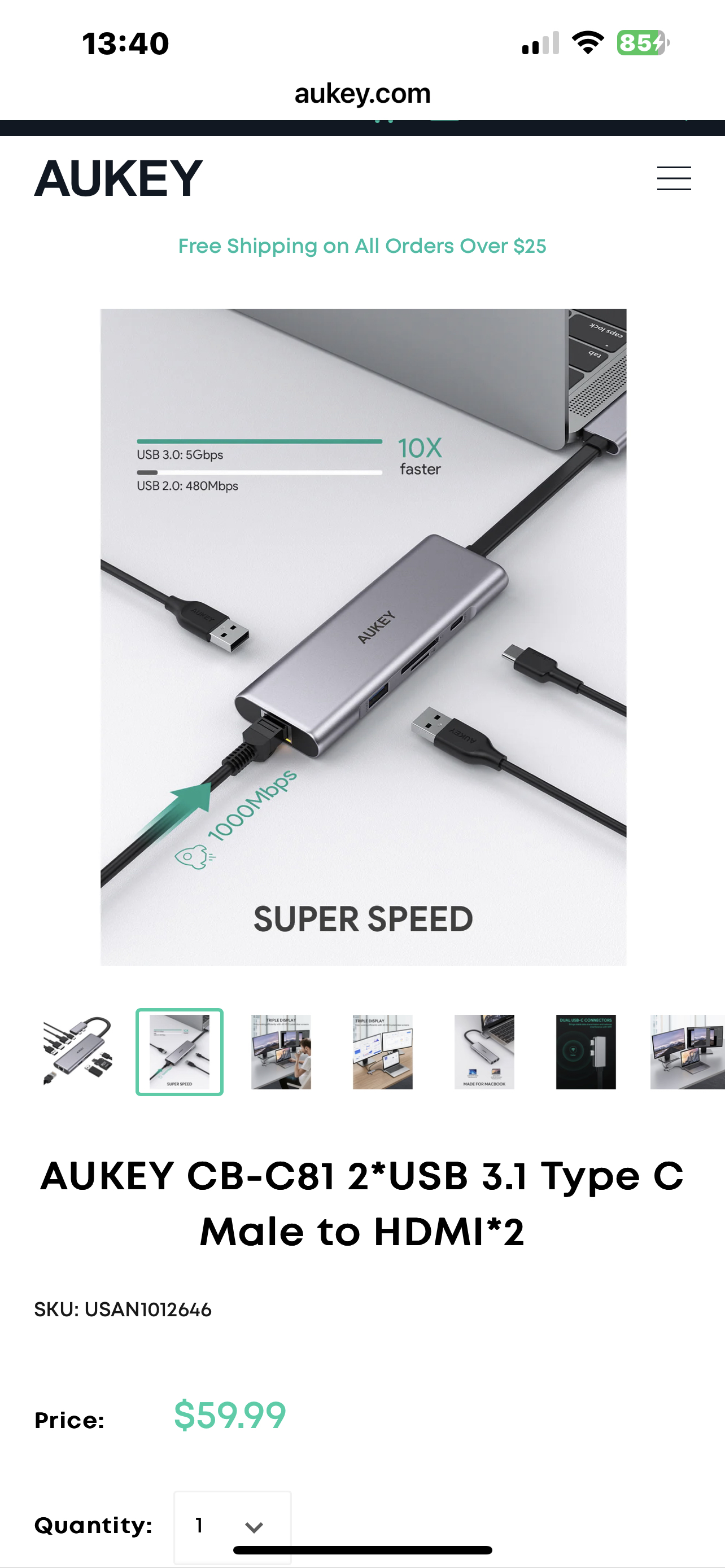 9-in-2 USB-C Hub, 2*USB 3.1 Type C Male to HDMI*2,🌟sealed - photo 3