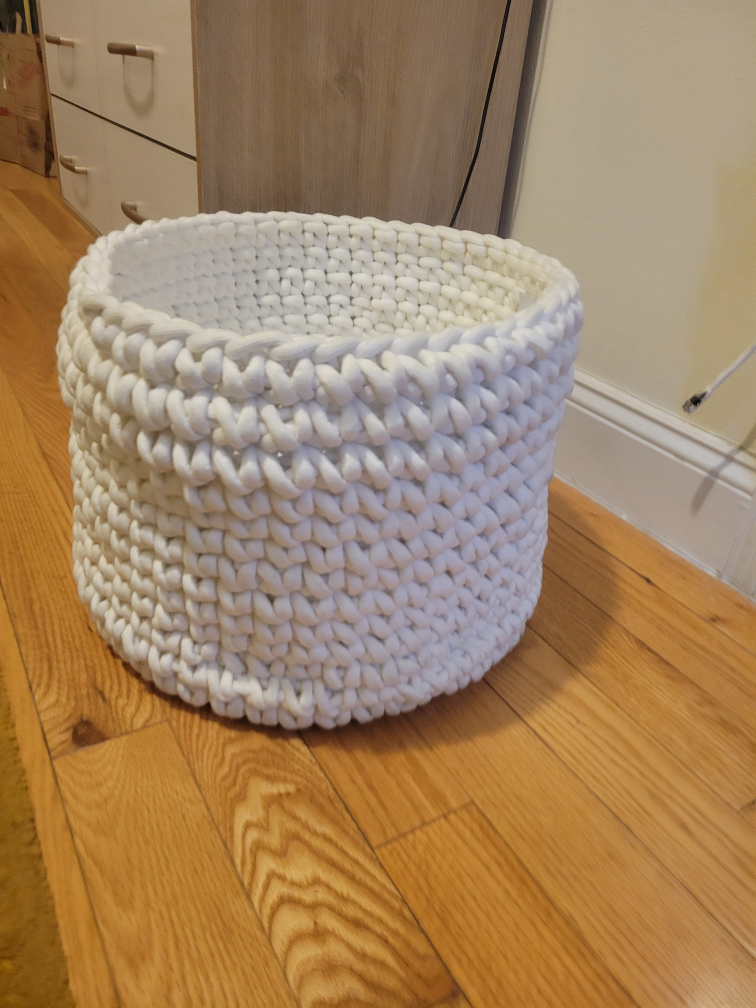 Medium White Woven Basket