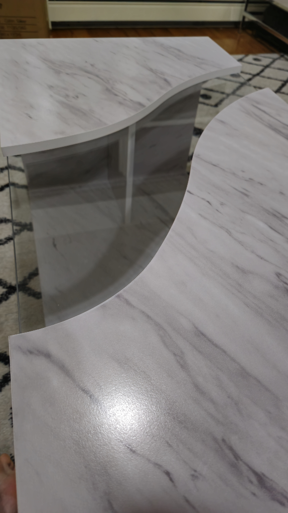 Glass accent LED coffee table