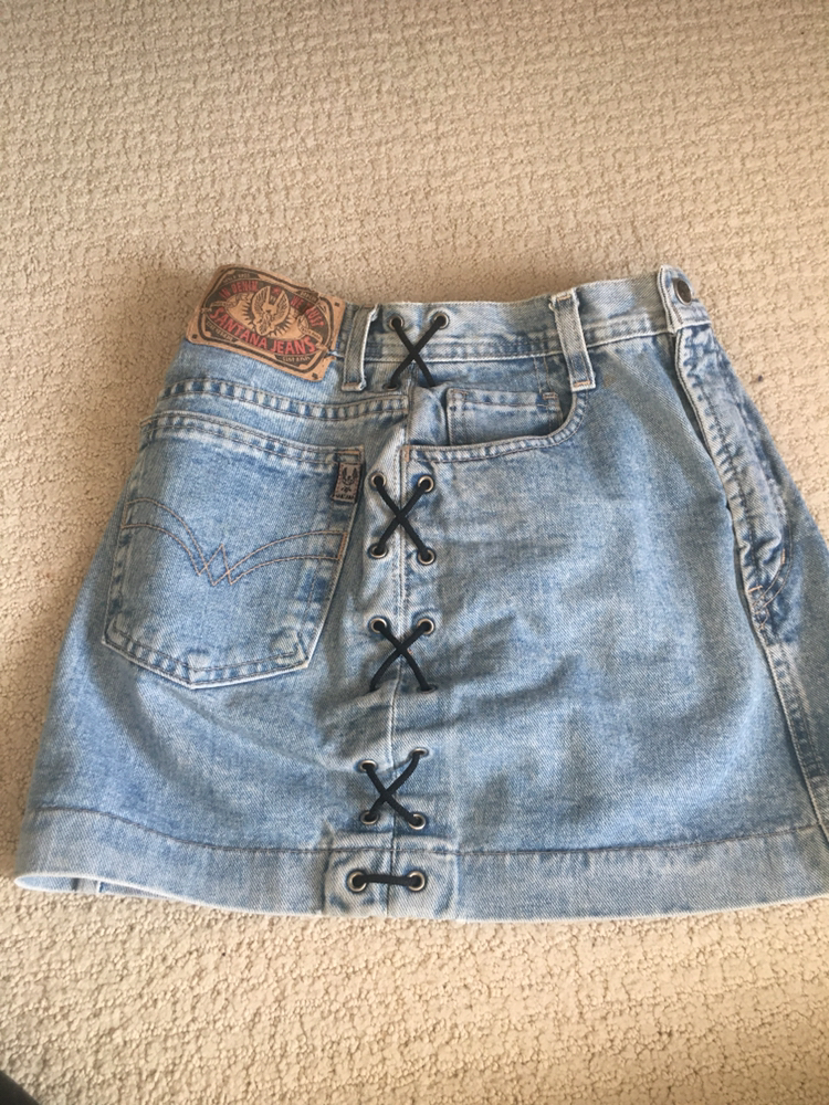 Vintage Parasuco Santana Mini Denim Laced Skirt image indicator(4)