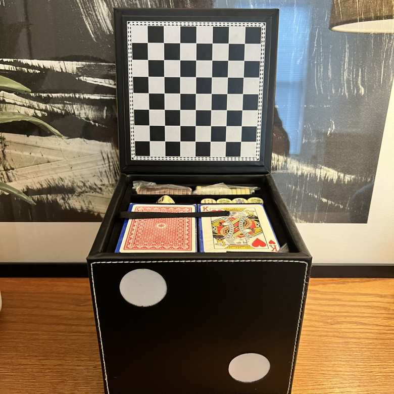 New Game Set in Faux Leather Storage Box