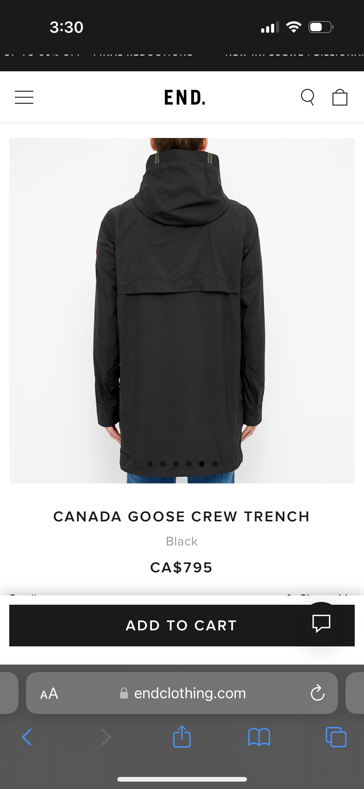Canada Goose Black Water Resistant Trench/Jacket image indicator(3)