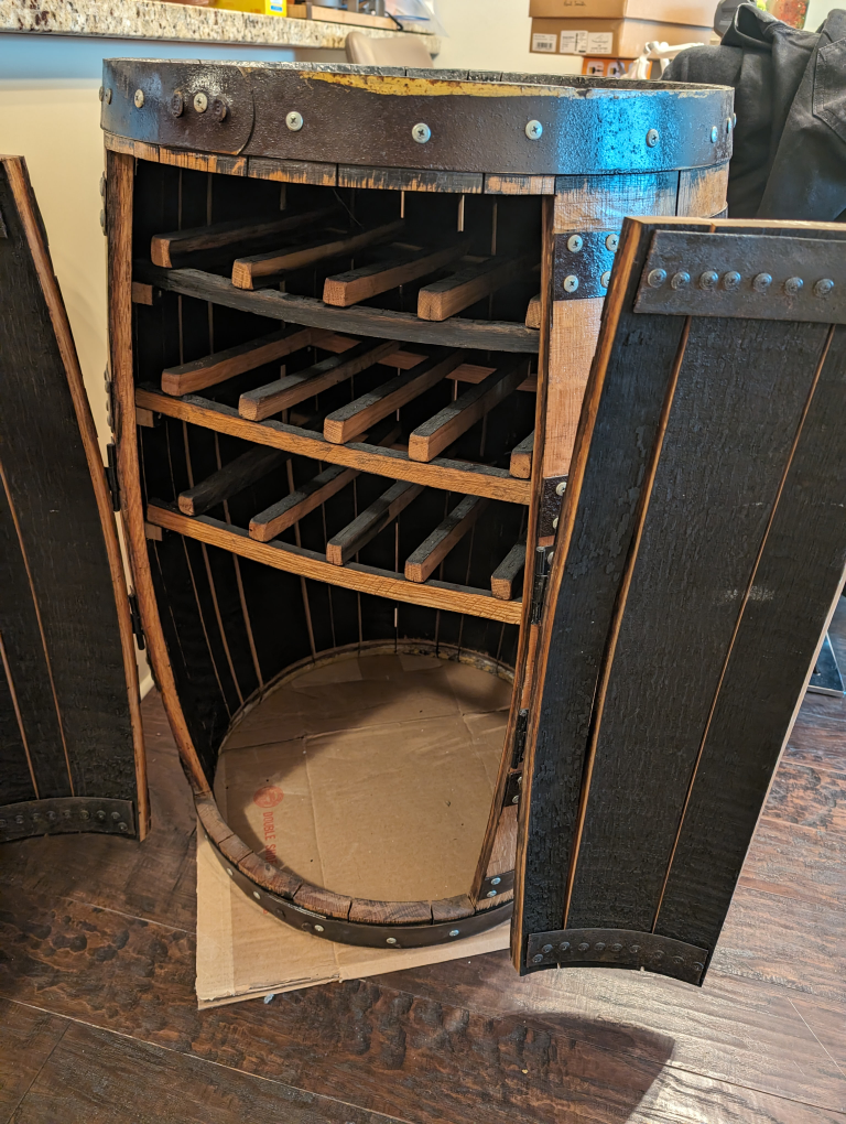 Jack Daniels oak barrel bar