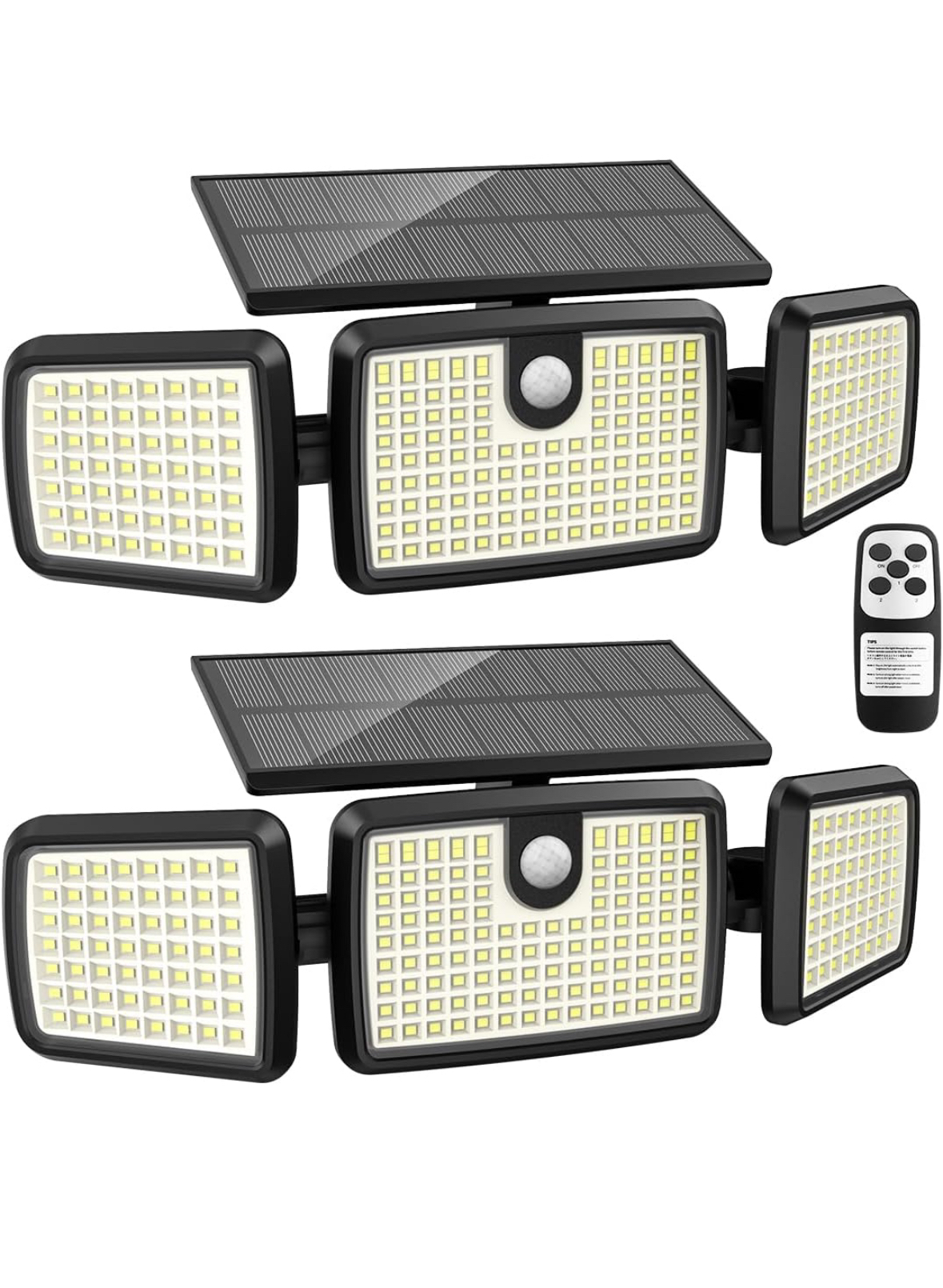3 Head Solar Motion Lights Outdoor with 2500LM 232 LEDs High