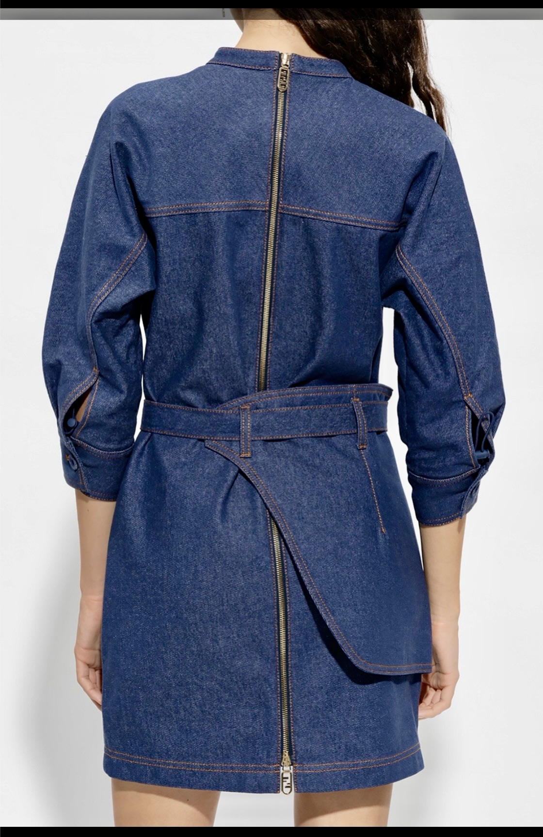 Fendi Belted Crewneck Mini Dress - Size: 6 image indicator(2)