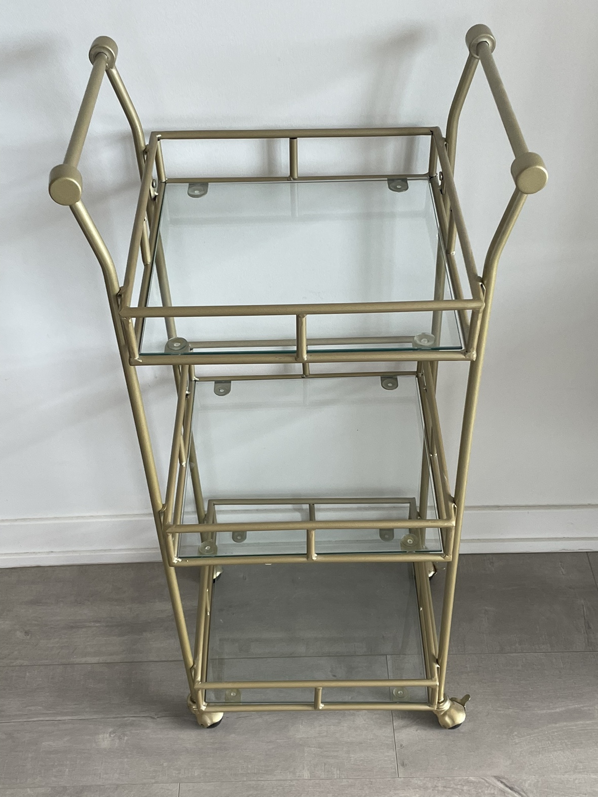 Gold bar cart with wheels - photo 2
