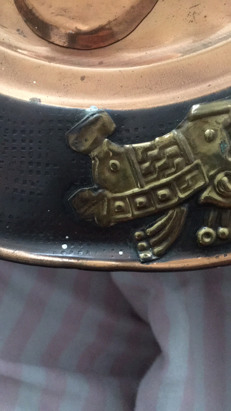 🥕 Day #6 Vintage Copper/Brass  Mexico Aztec Wall Hanging image indicator(4)