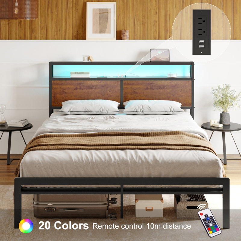 New Queen Bed Frame With Lights - Closed Box - photo 2