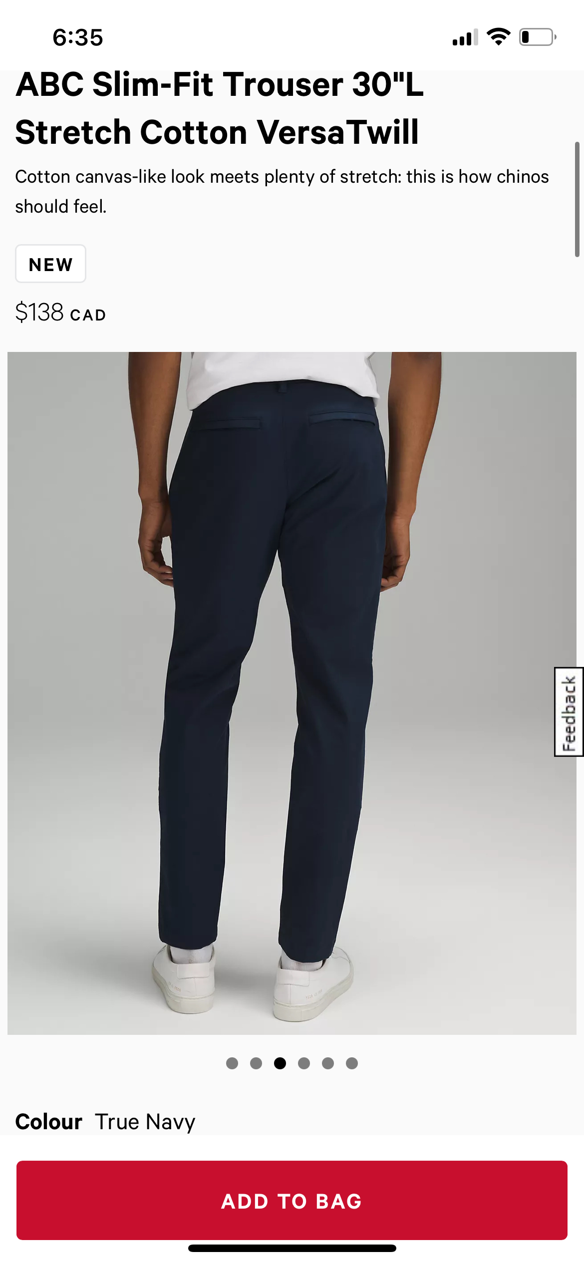 Lululemon— ABC Slim-Fit Trouser Navy Blue image indicator(2)