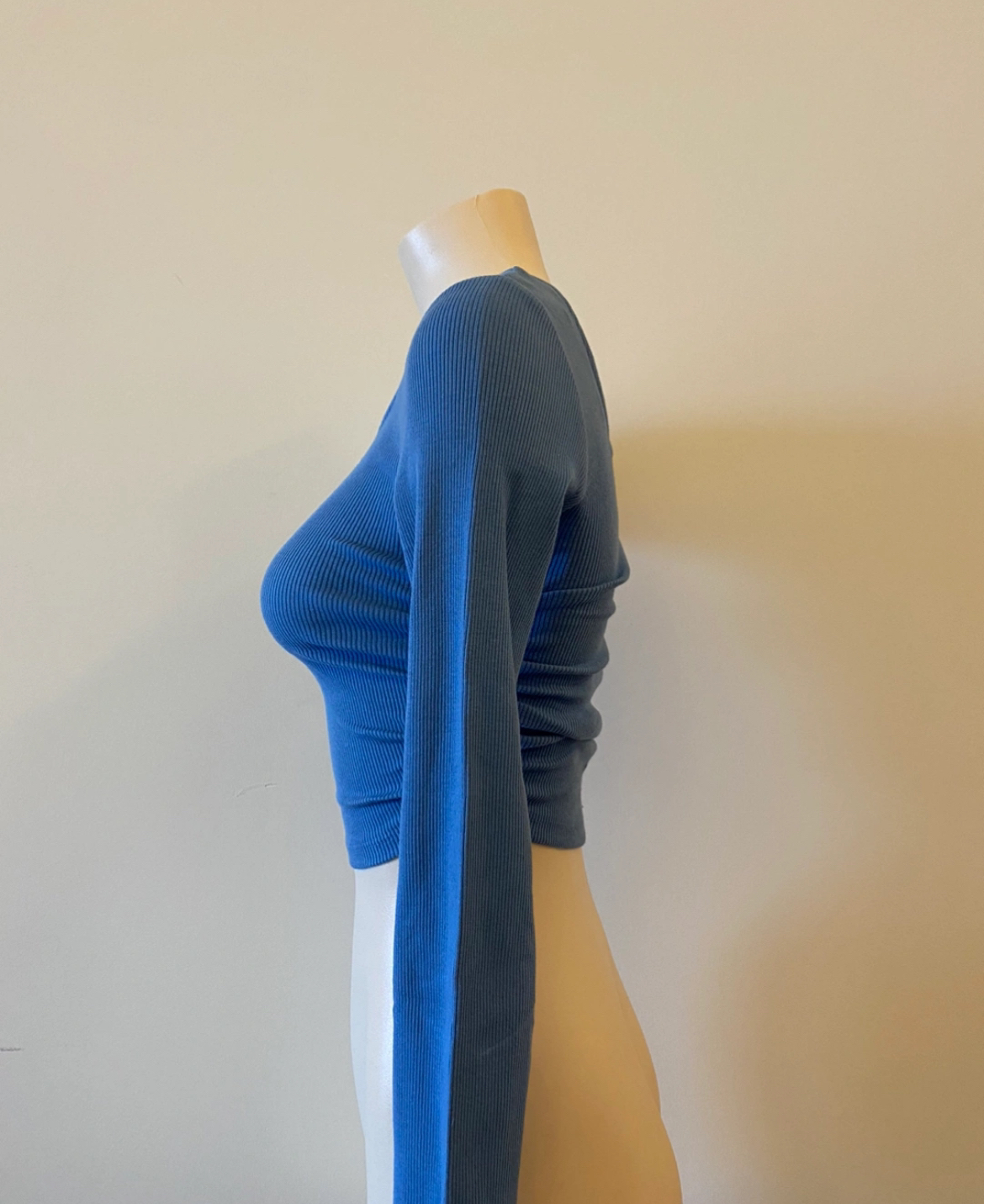 NWOT Asymmetrical sleeve crop top image indicator(4)