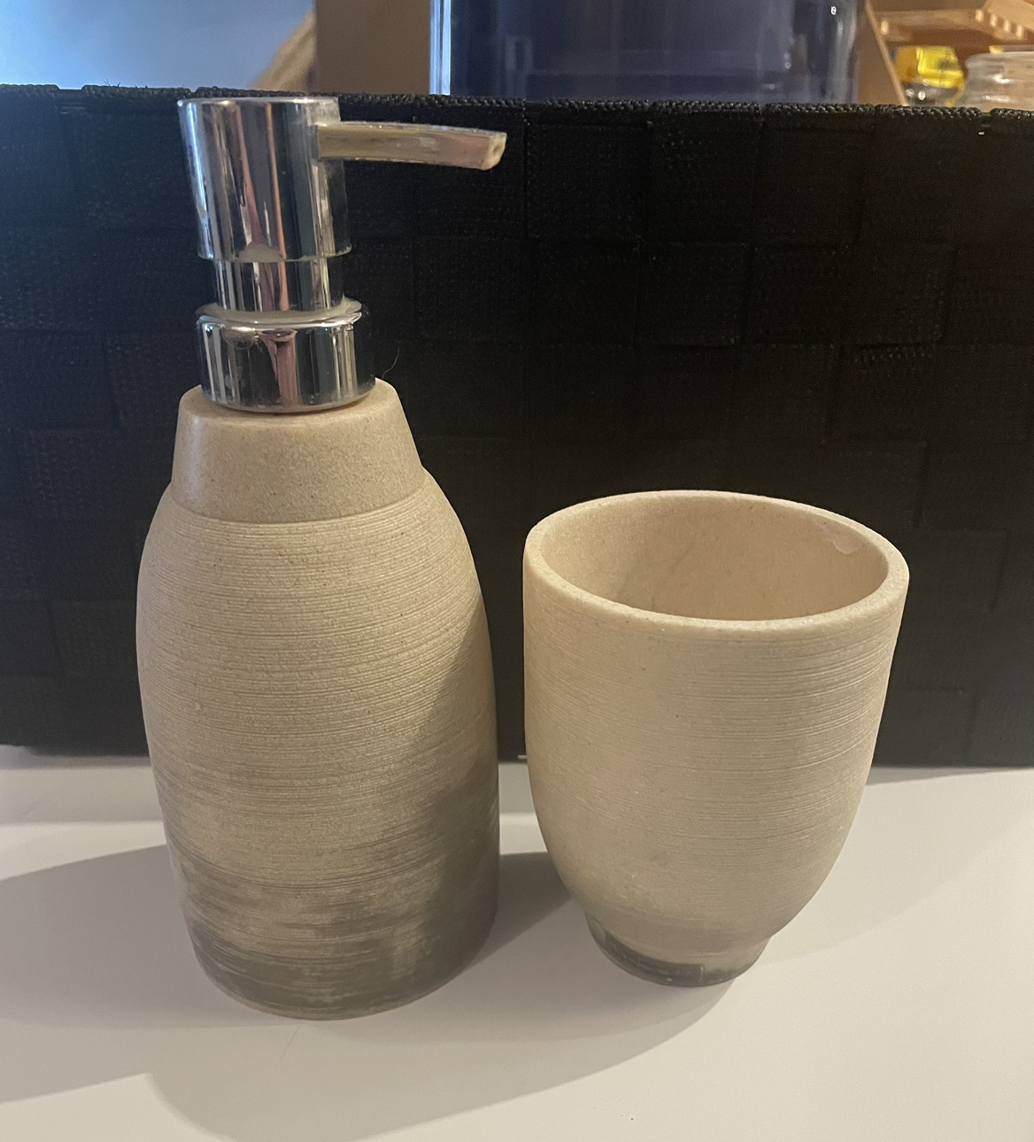 #freecycle Soap Dispenser/ Cup holder for bathroom