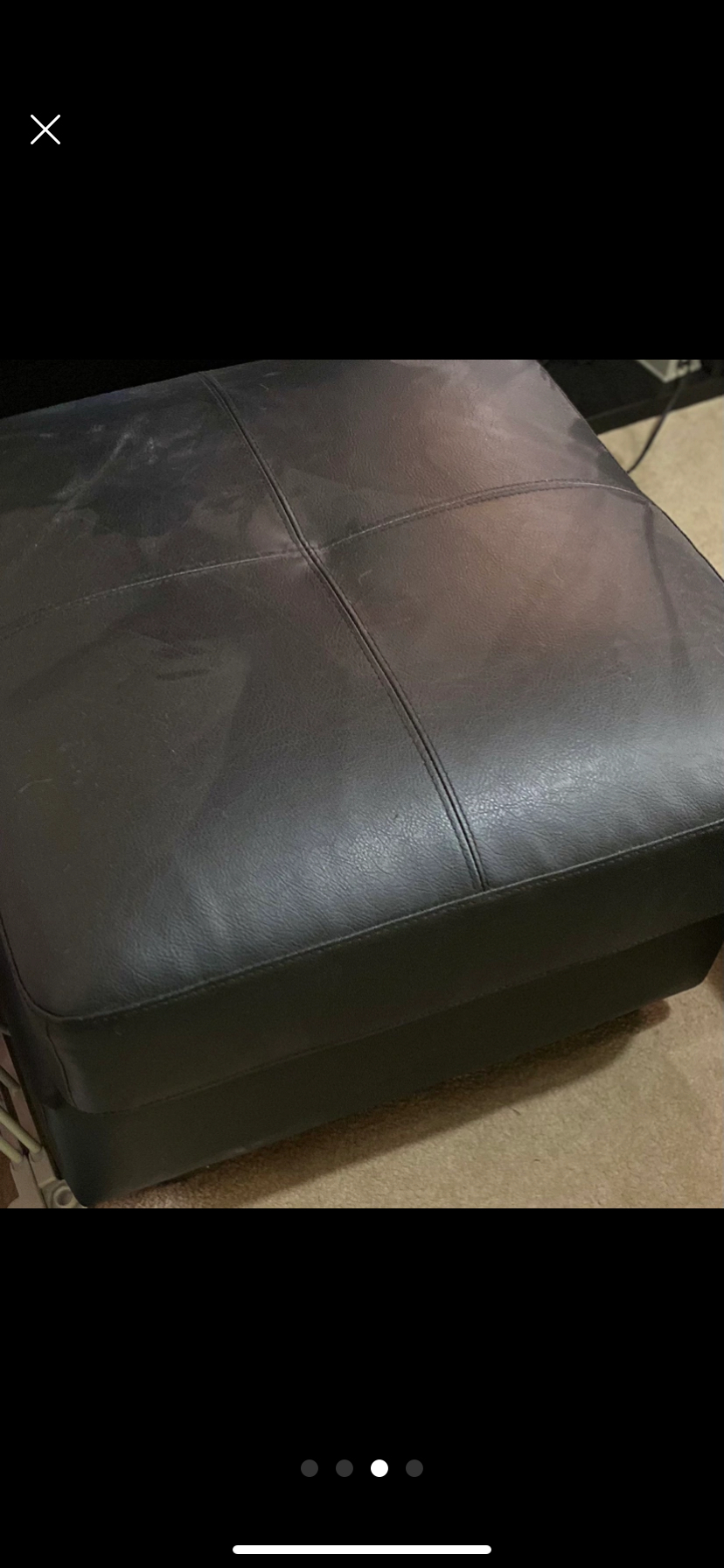 PICK UP ASAP - Black Brick Leather Couch - photo 3