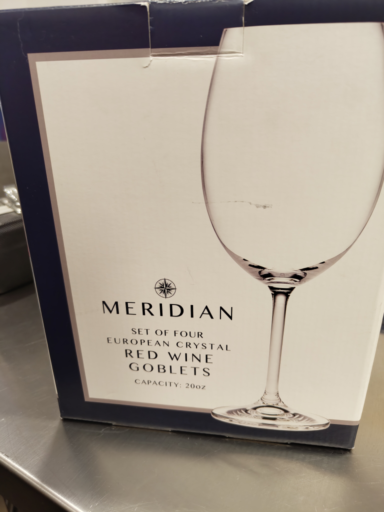 Meridian european crystal wine glass goblets thumbnail