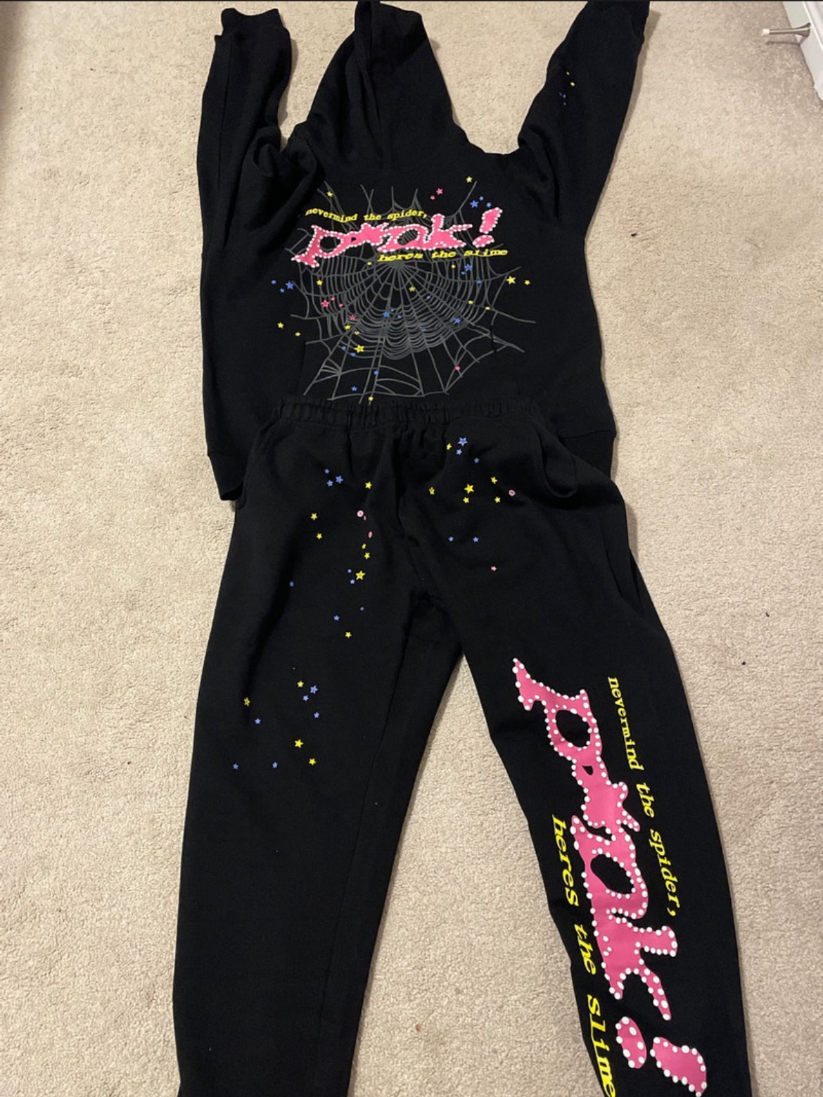 Black sp5der tracksuit thumbnail