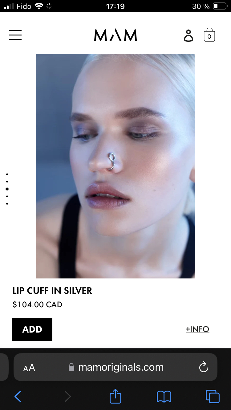 MAM Lip/Nose cuff in gold (NEW) image indicator(4)
