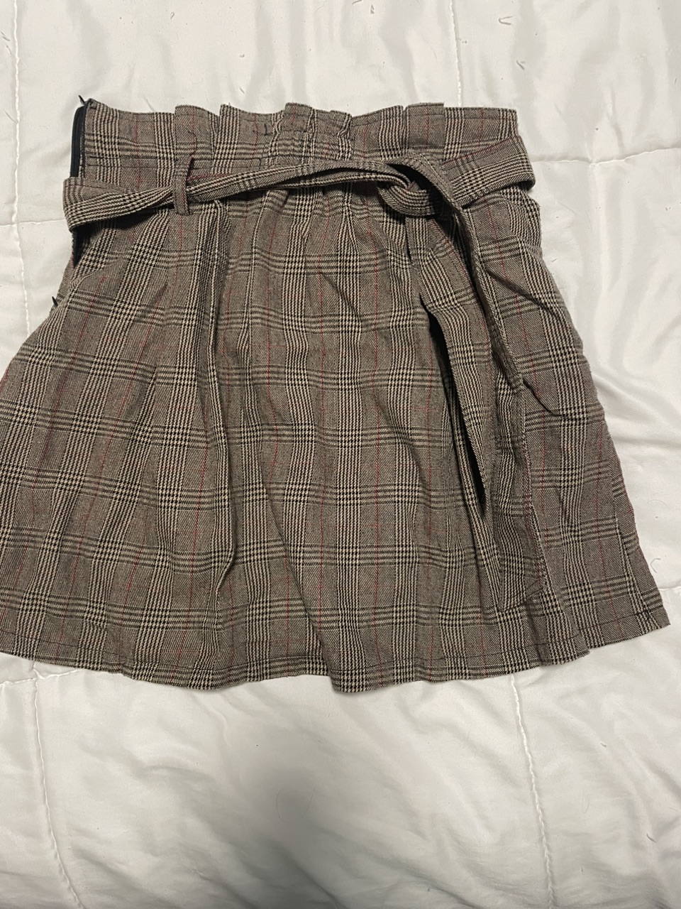 Plaid skirt with bowknot belt - photo 2