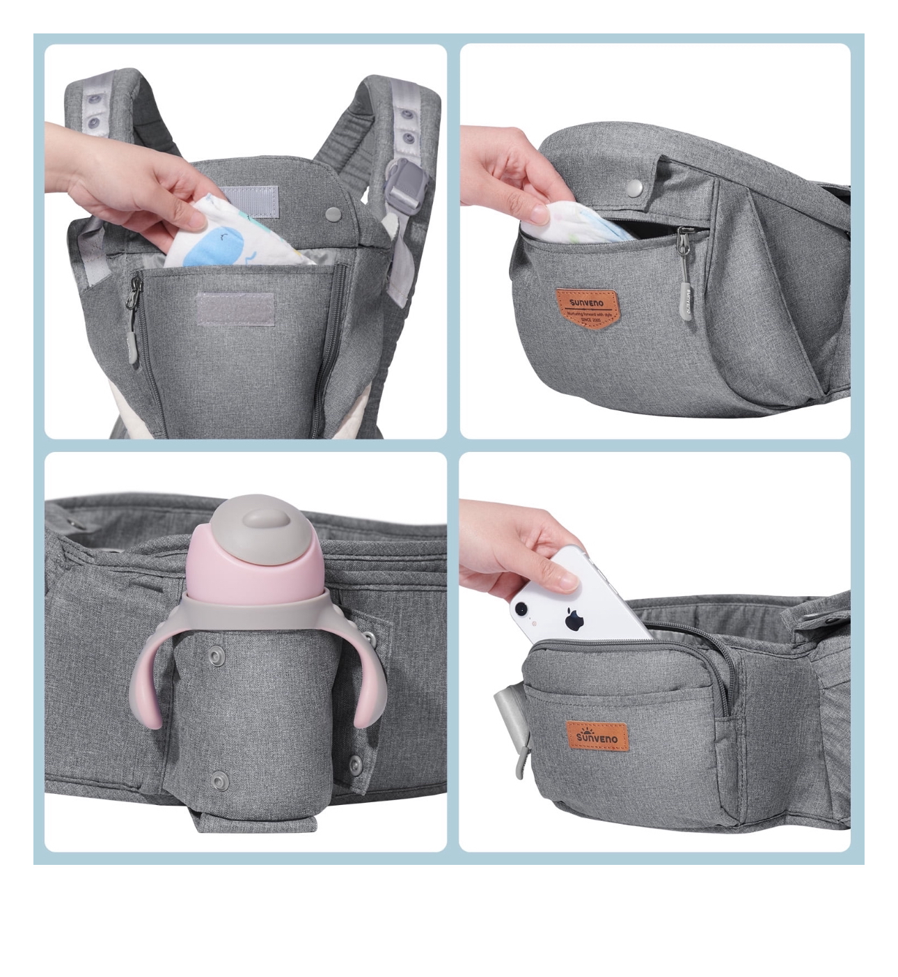 Sunveno Baby Carrier, 6-in-1 Ergonomic Carrier - photo 5