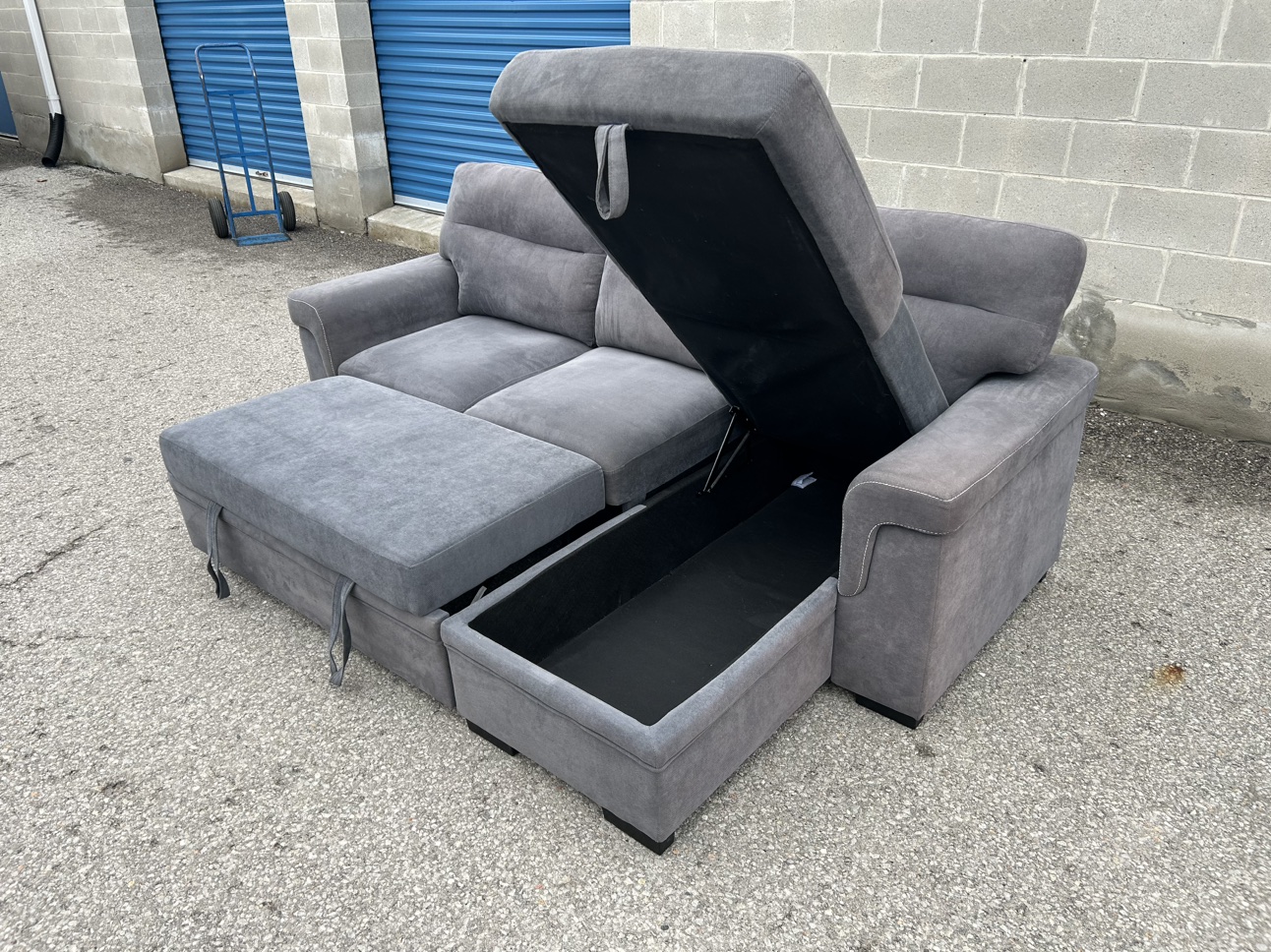 FREE DELIVERY•BRASSEX GREY SECTIONAL COUCH / SOFA BED w/ STORAGE - photo 2