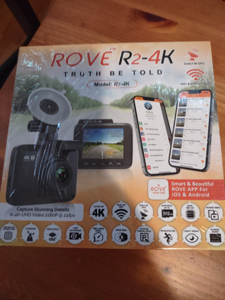 Rove 4K Dash Cam with 512GB card