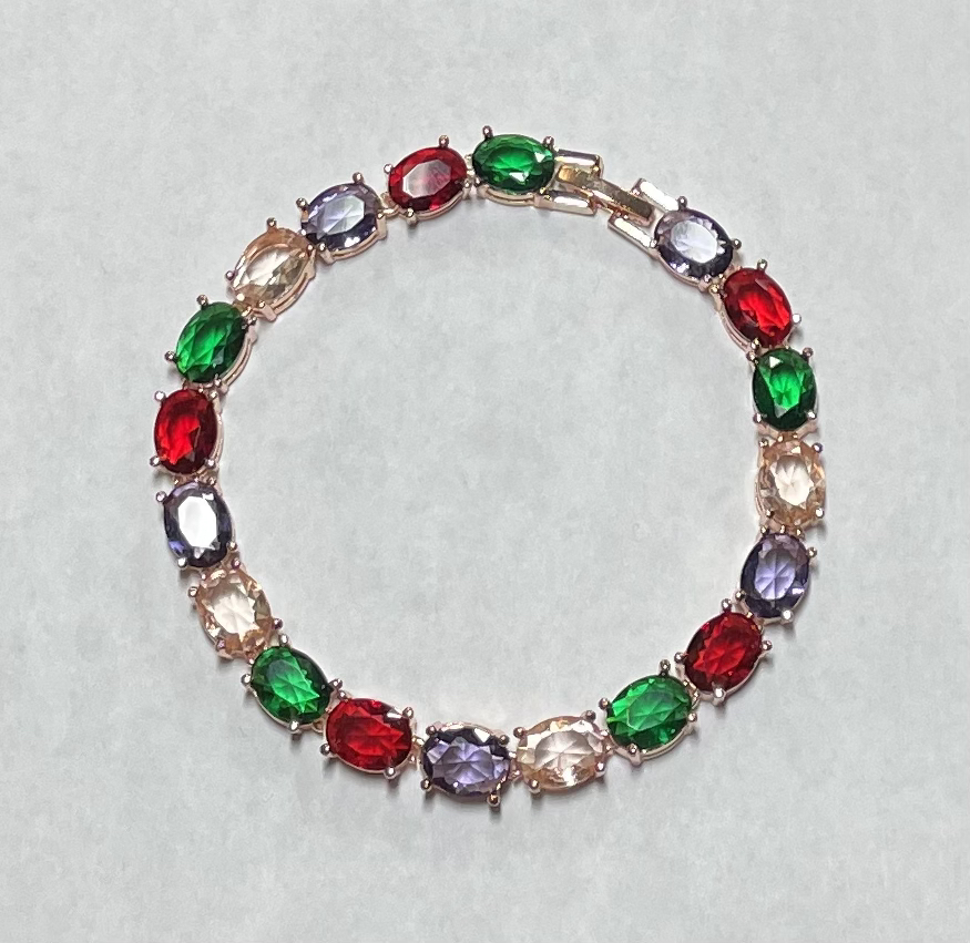Rose Gold Colourful Tennis Bracelet - photo 2
