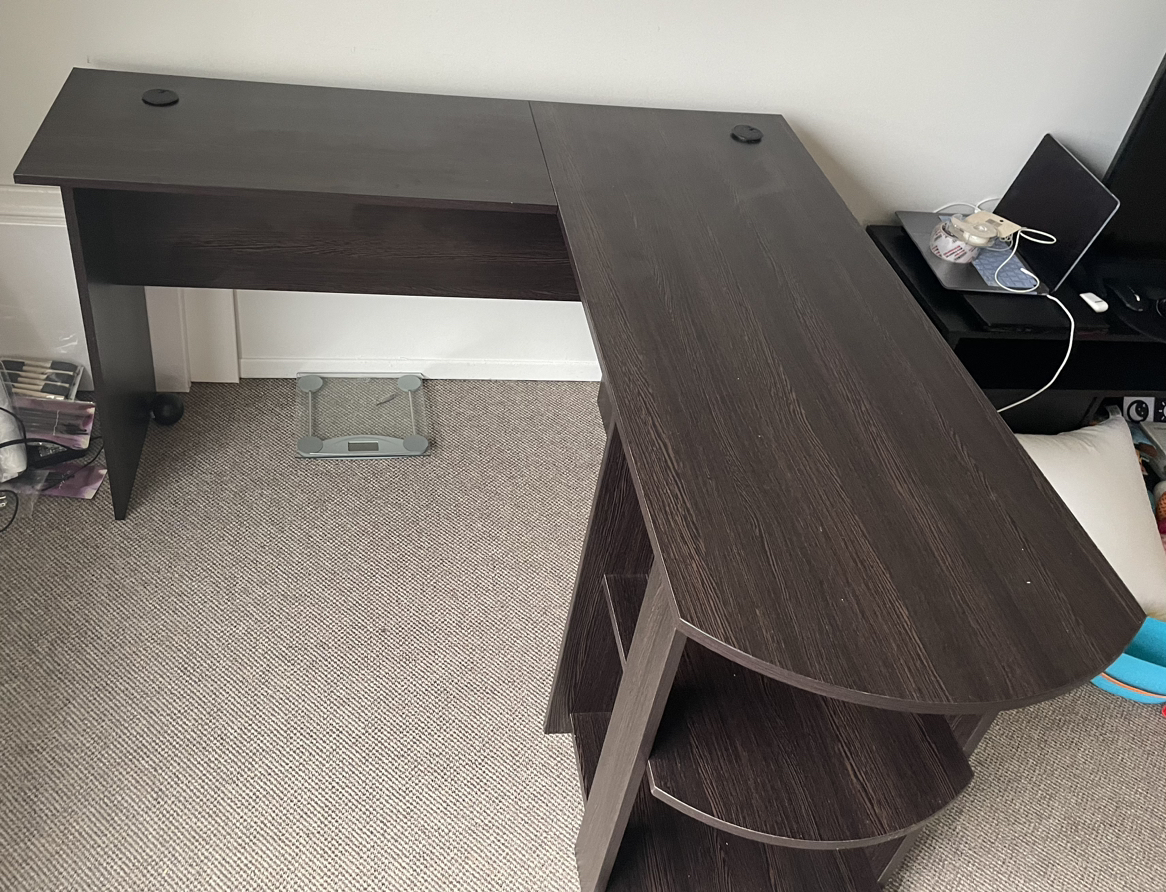 Study desk with attached bookcase - photo 4