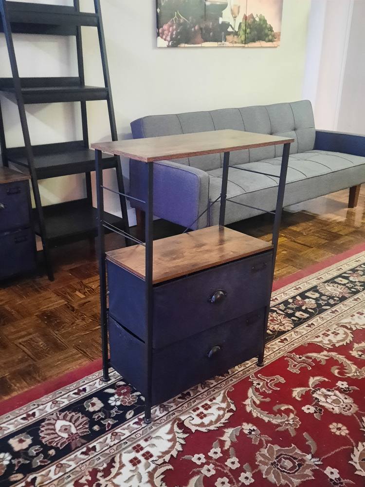 Side table with 2 fabric drawers - photo 2