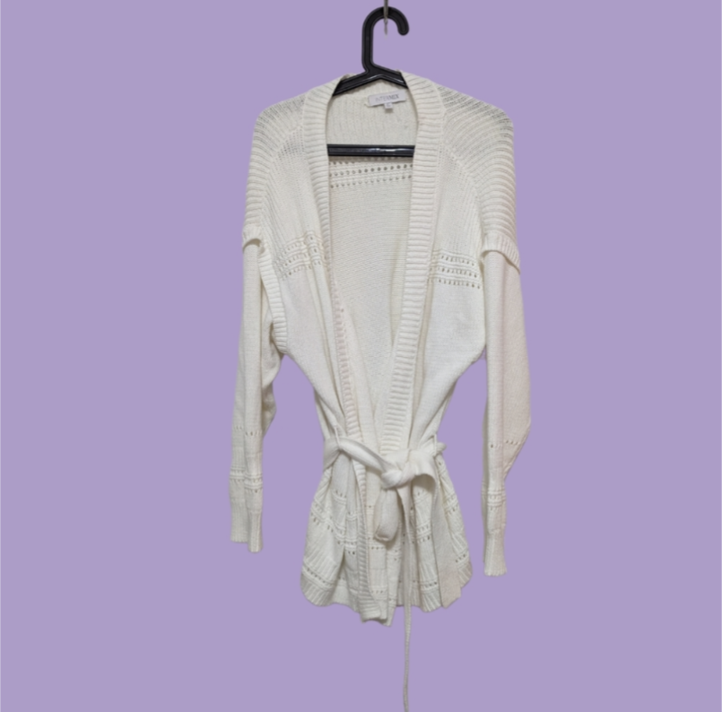 Intermix White Wrap Knit, Size XL thumbnail