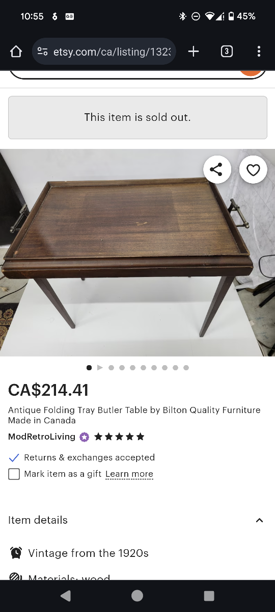 Antique convertible tray - photo 5