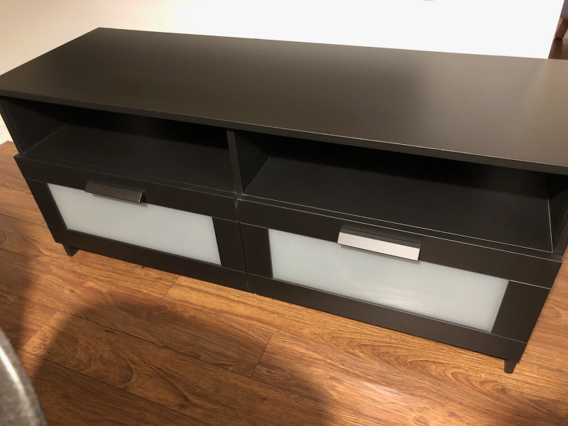 blk.TVstand Ikea w/2 drawers..mint thumbnail