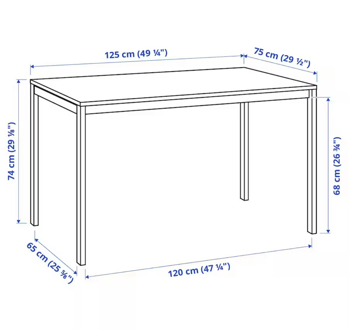 Ikea - MELLTORP Table, white, 125x75 cm (49 1/4x29 1/2 ") - photo 2