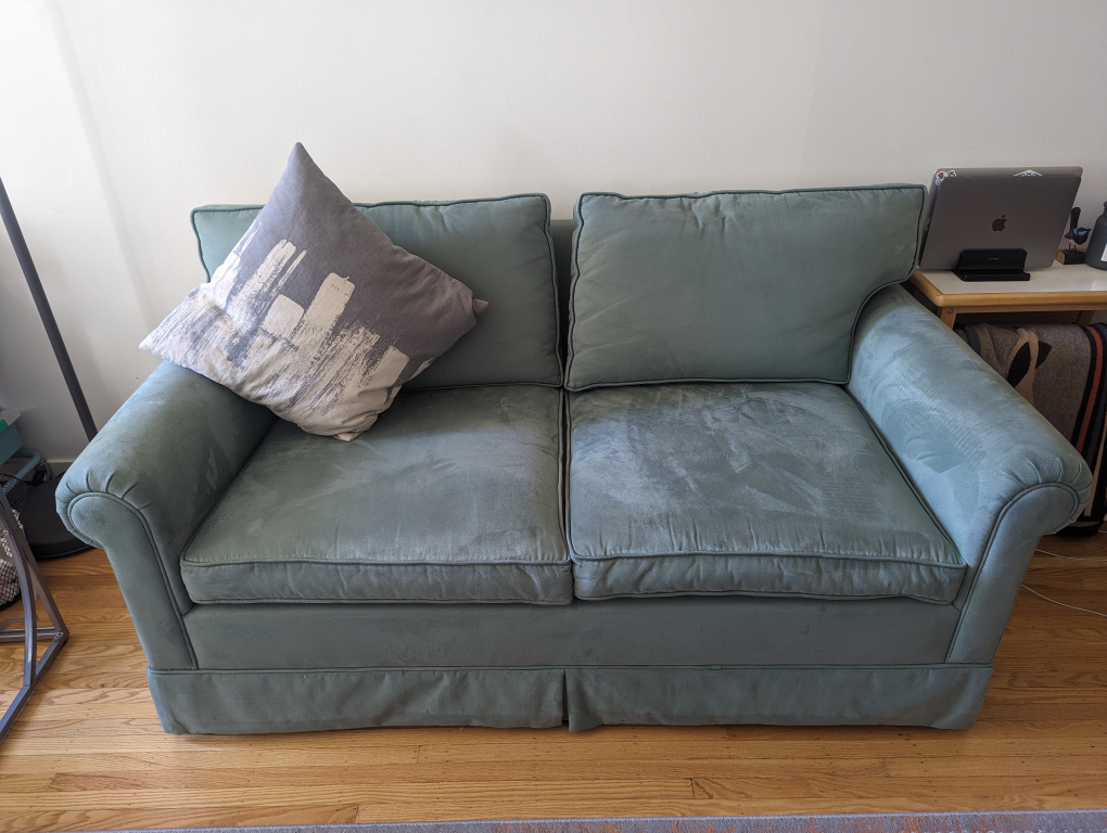 Blue Two-Seater Loveseat