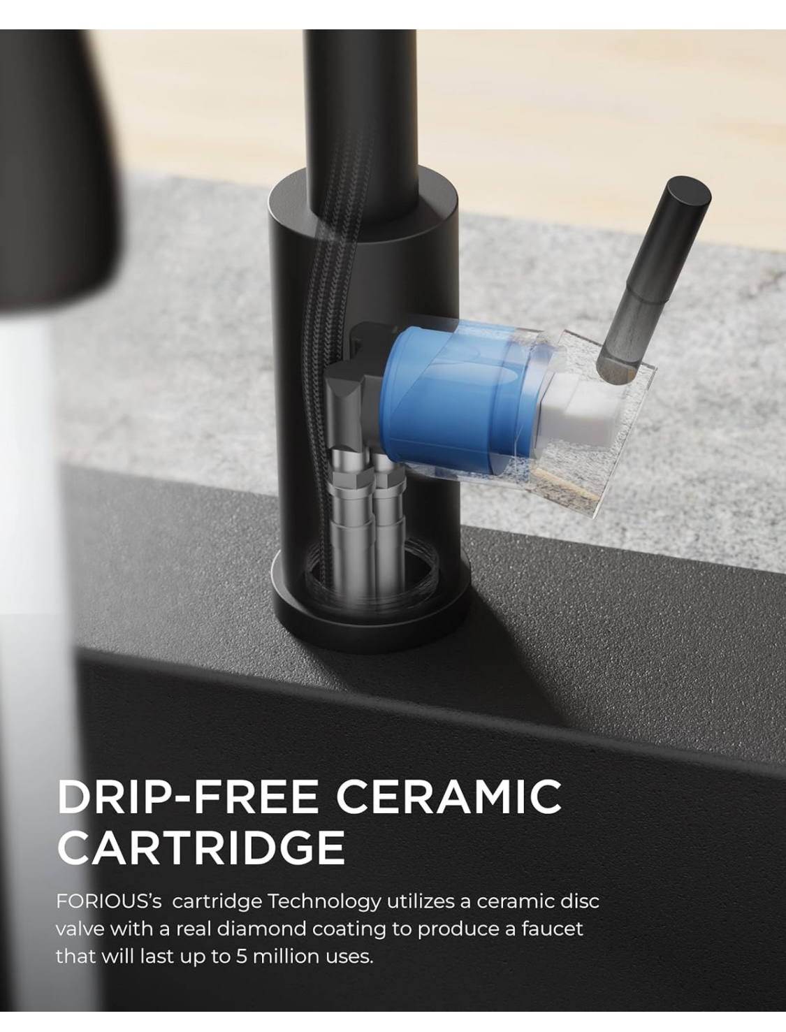 Matte Black Kitchen Faucet with Pull Down Sprayer image indicator(4)