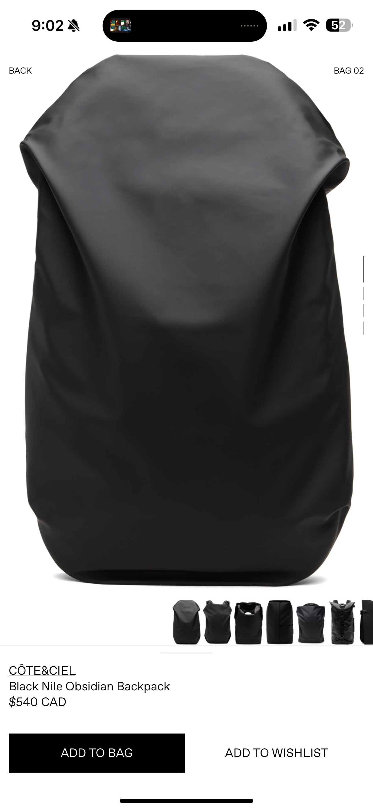 Cote & Ciel Black Nile Obsidian Backpack thumbnail