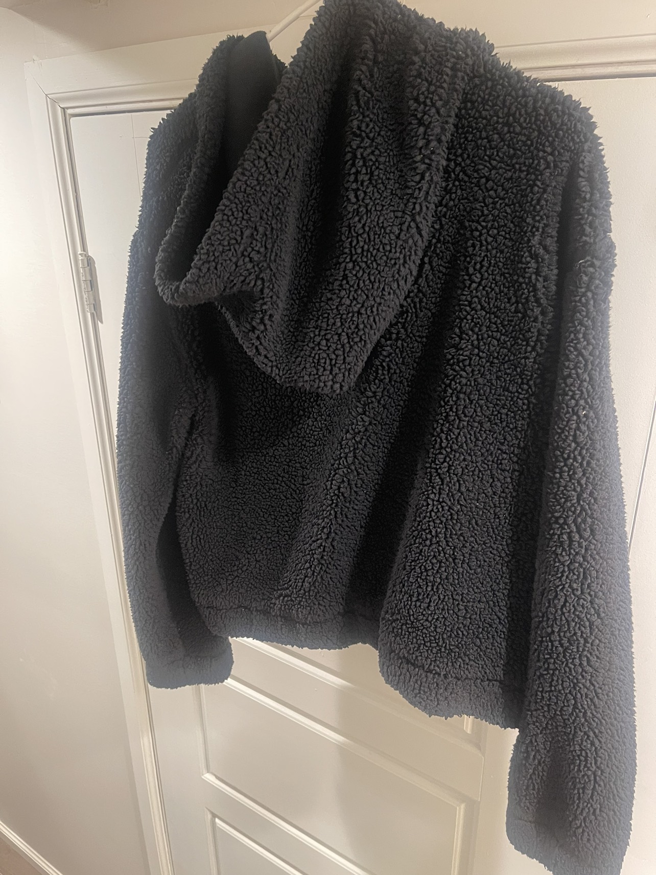 Black Sherpa zip up hoodie - photo 2