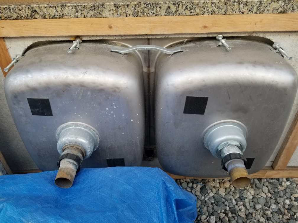 Granite countertops w/ double sink- essentially like new image indicator(2)