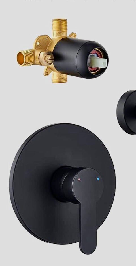 Matte black shower handle trim and valve - new in box image indicator(2)