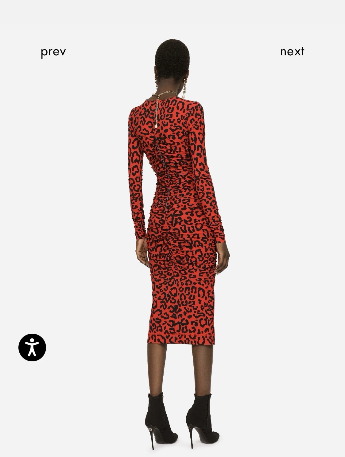Dolce & Gabbana Leopard-print jersey calf-length dress - Size: 6 image indicator(2)