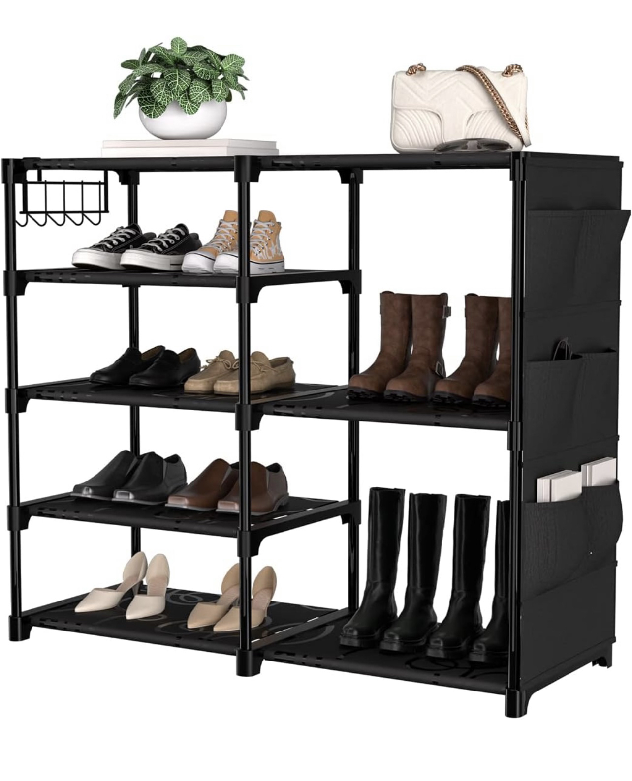 5-Tier Shoe Rack Storage for Closet, 20 Pairs Metal