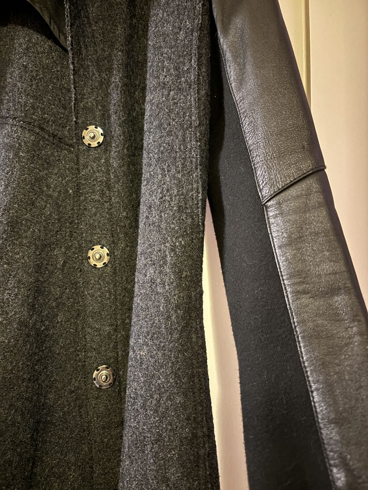 DANIER Wool and leather long cardigan jacket - photo 4