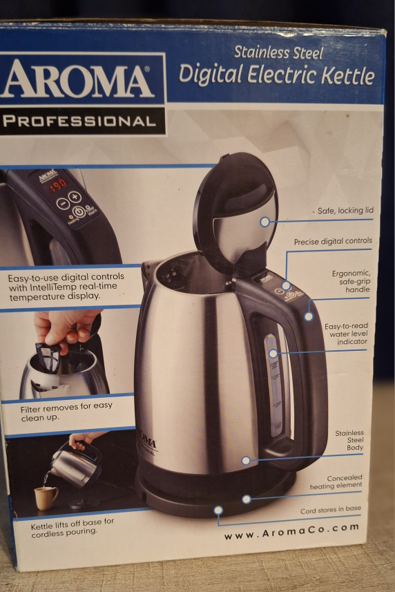 Aroma stainless steel digital electric kettle 1.7 - photo 4