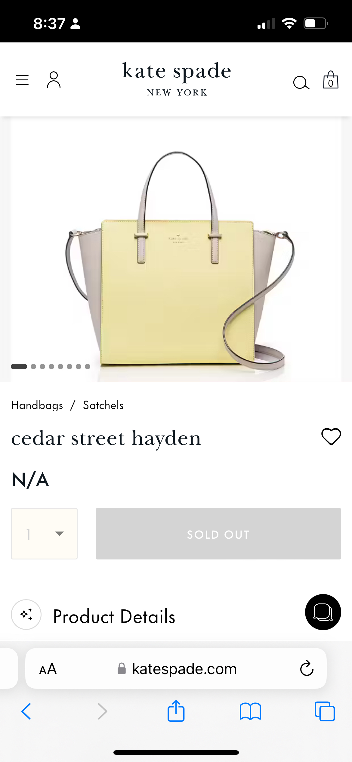 Kate Spade Cedar Street Small Hayden (Crisp Linen)