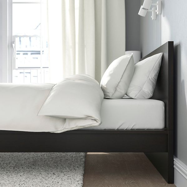 ikea malm queen bed frame with 2 storage drawer - photo 4