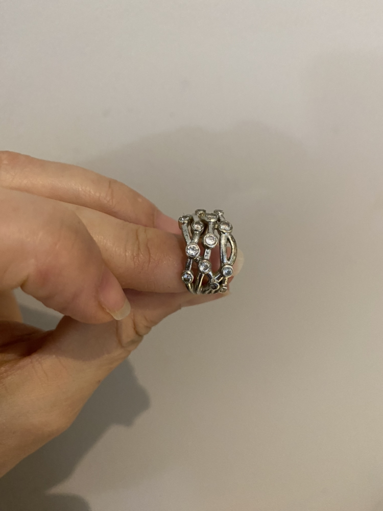 Size 7 Sterling Silver Ring with Diamonelle image indicator(2)