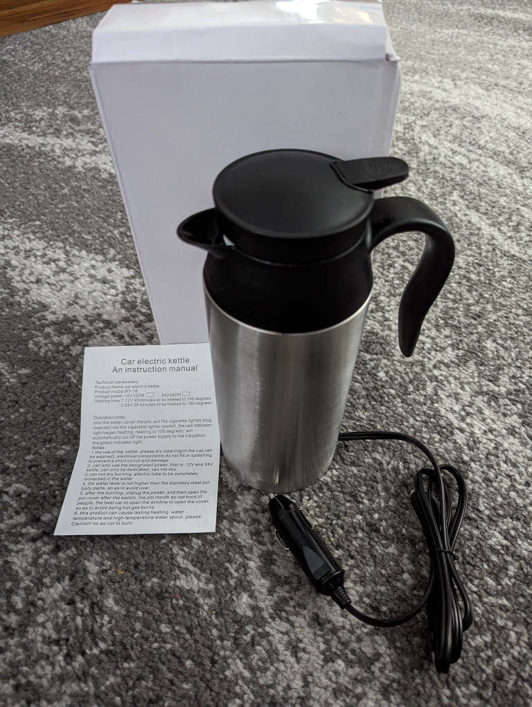Travel Kettle for Vehicle ~ 750ml 12V - NEW thumbnail