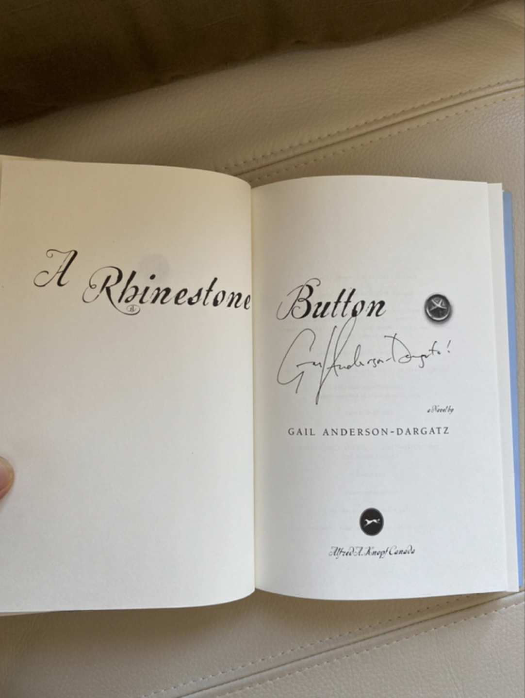 A Rhinestone Button by Gail Anderson-Dargatz-autographed image indicator(3)