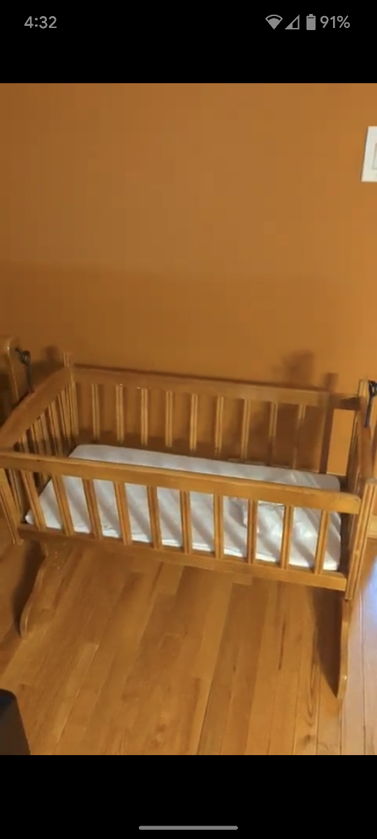 Wooden vintage crib